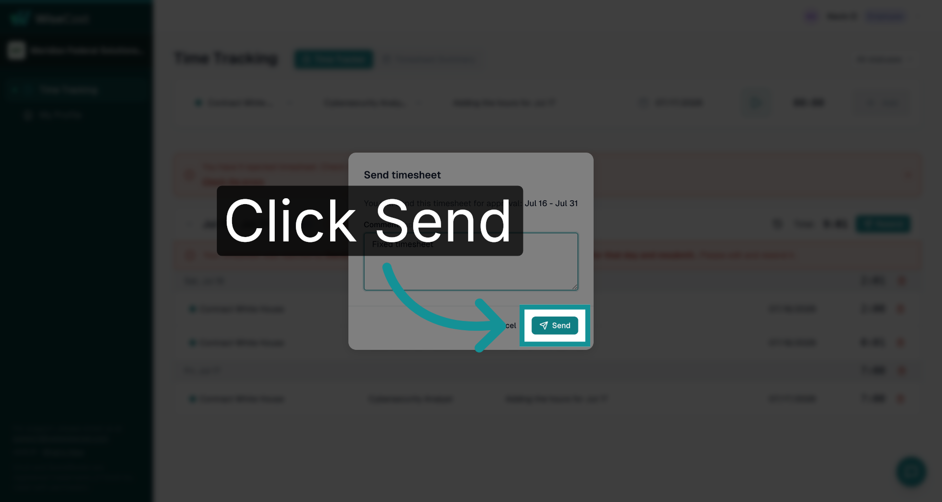 Resending the corrected timesheet